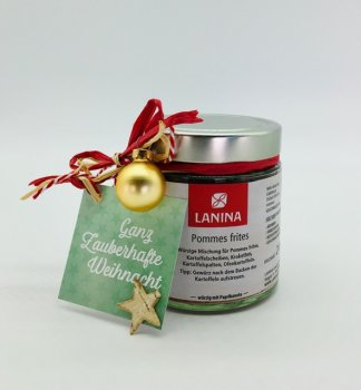 Weihnachtsgeschenk Geschenkglas Pommessalz